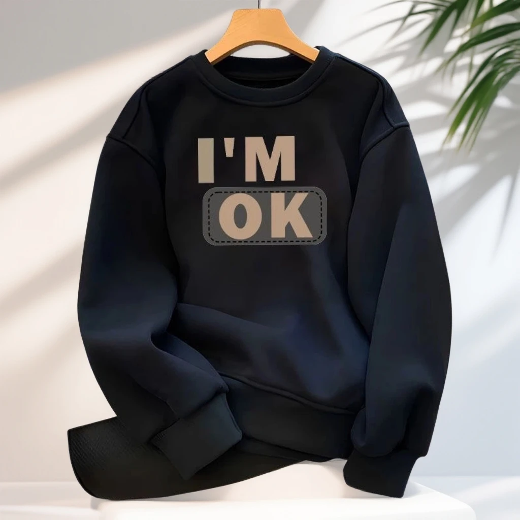 啄木鸟重磅男士卫衣纯棉宽松圆领百搭印花韩版百搭透气潮流休闲潮