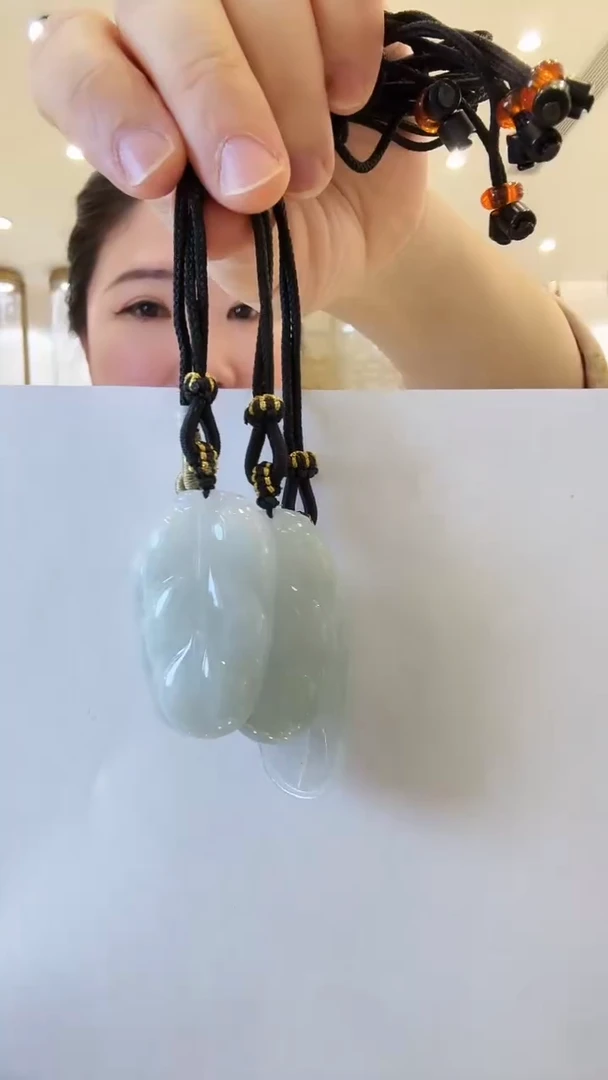 翡翠未镶嵌颈饰多样发一叶子14