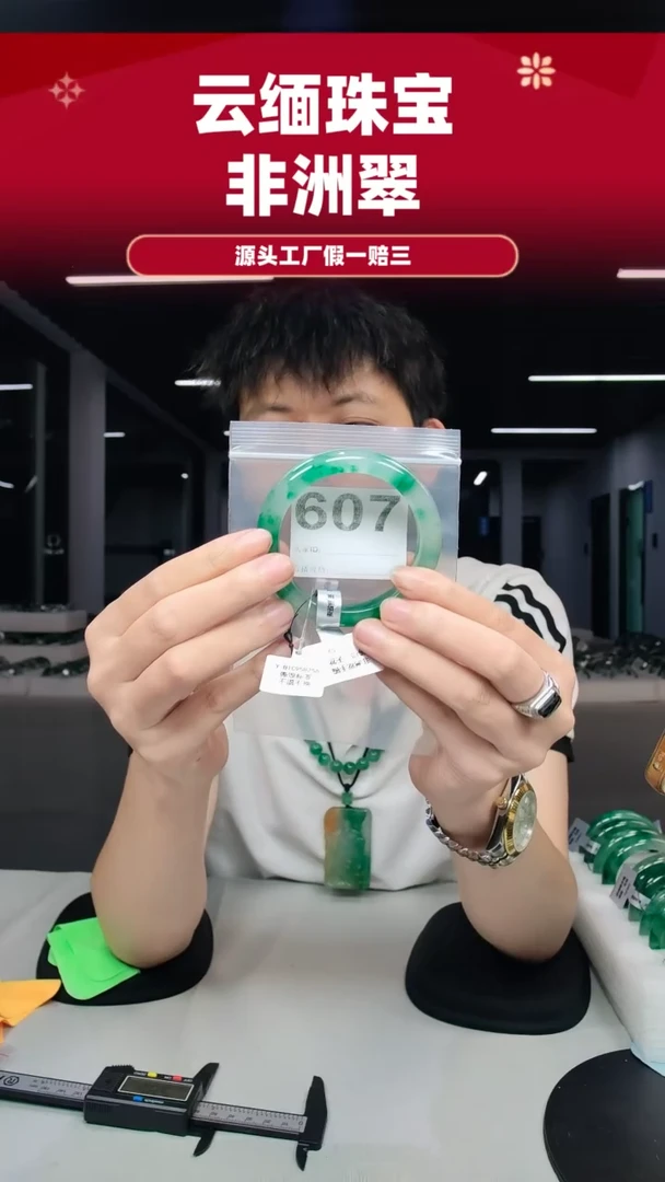 未镶嵌手镯石英质玉（非洲翠）5960圈口607