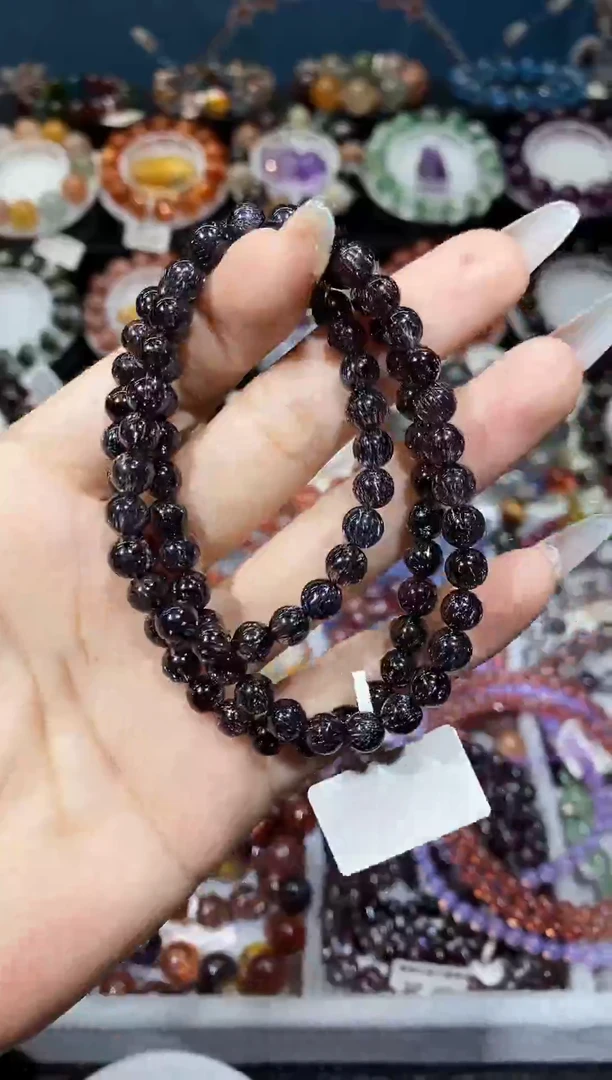 未镶嵌手串水晶老矿车厘子色多圈6+