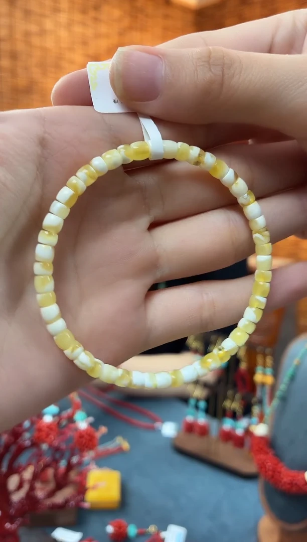 蜜蜡颈饰未镶嵌精工直切