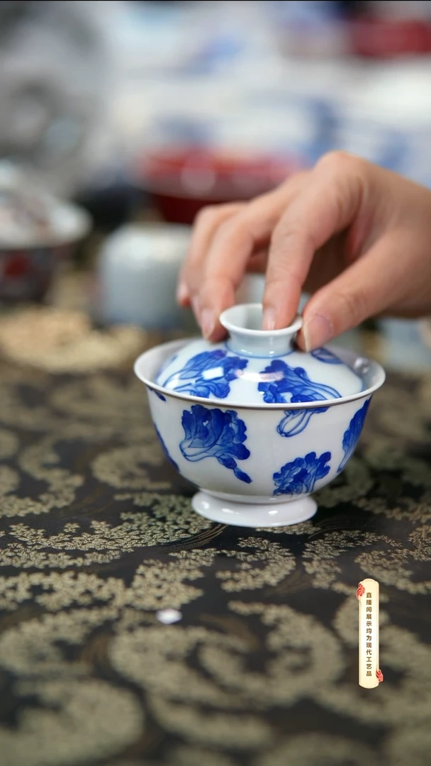 杯子陶瓷景德镇柴窑手绘柴窑茶具U141