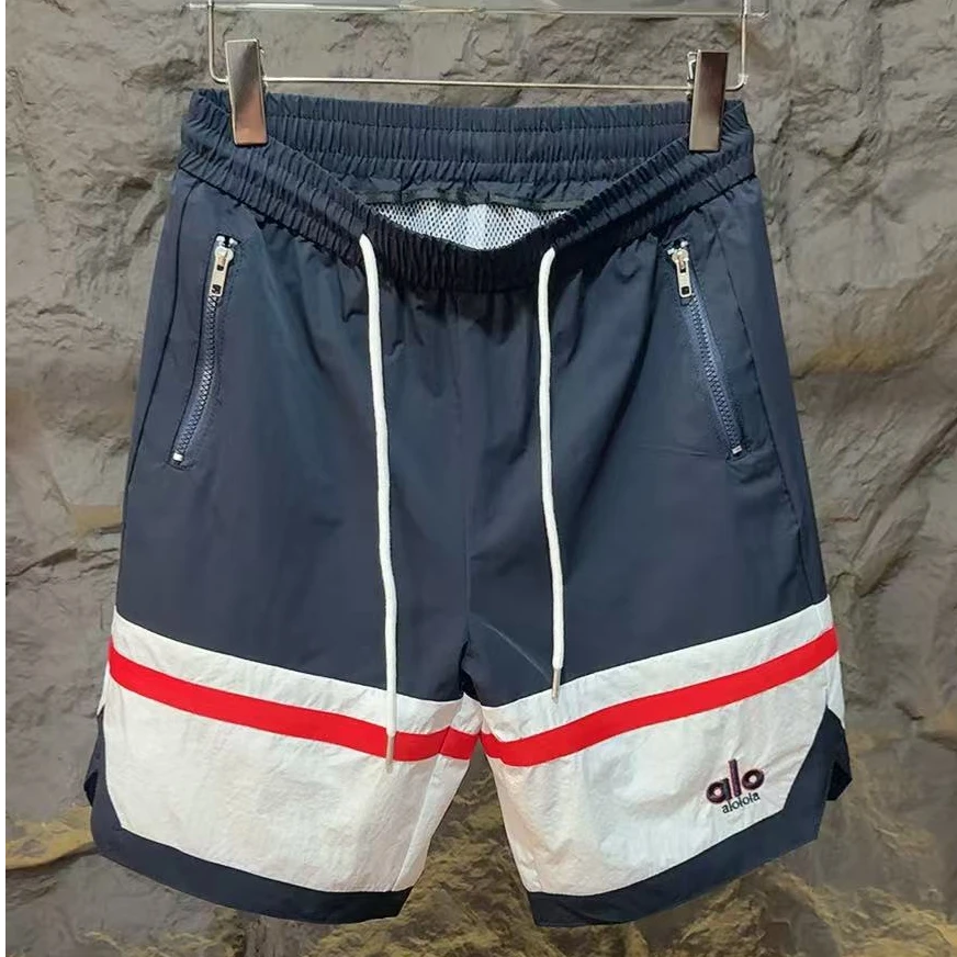 CR-Z高奢潮牌新款2025夏季男设计感撞色条纹拼接短裤时尚潮流