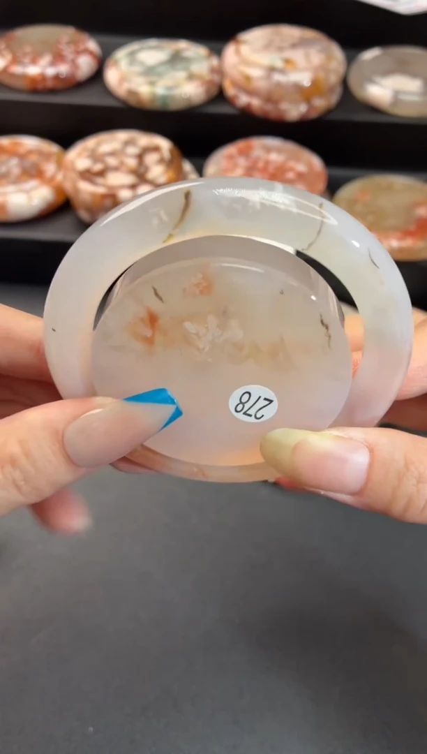 手镯玛瑙/玉髓未镶嵌石英质玉55圈54/55/56带(赠送镯心)