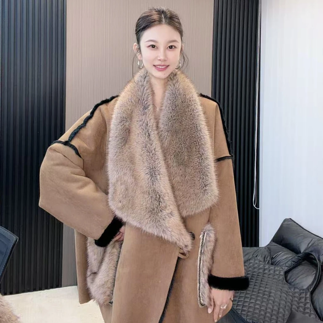 【欣欣严选原创设计】自带氛围感秋冬双面穿时尚慵懒保暖女装外套