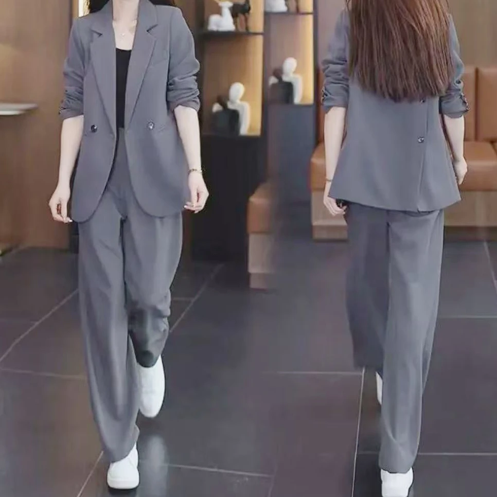 春秋新款高级感休闲西装两件套女装洋气时尚女士套装5001衣62裤96