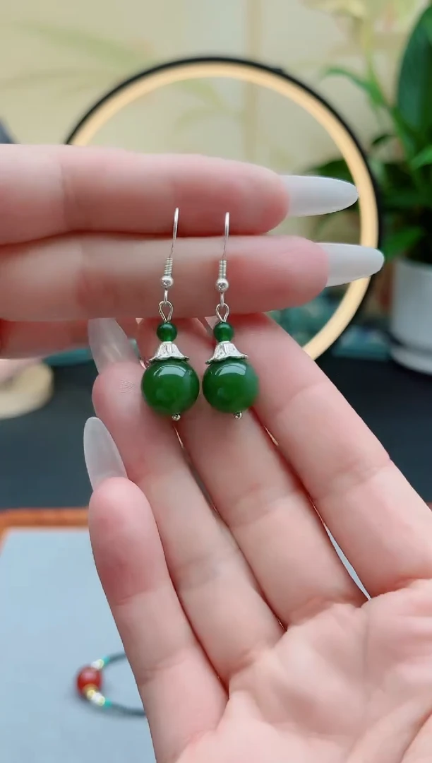 玛瑙/玉髓耳饰银S925镶嵌682