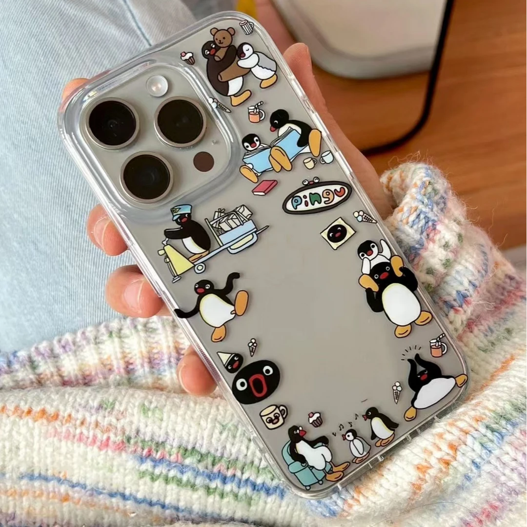 飞虎胜拍立得企鹅适用苹果15/14/13promax手机壳12/11pro大孔软套