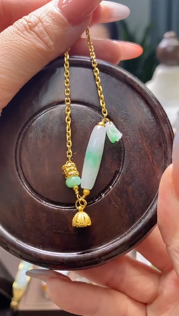 翡翠银S925镶嵌颈饰净货13232