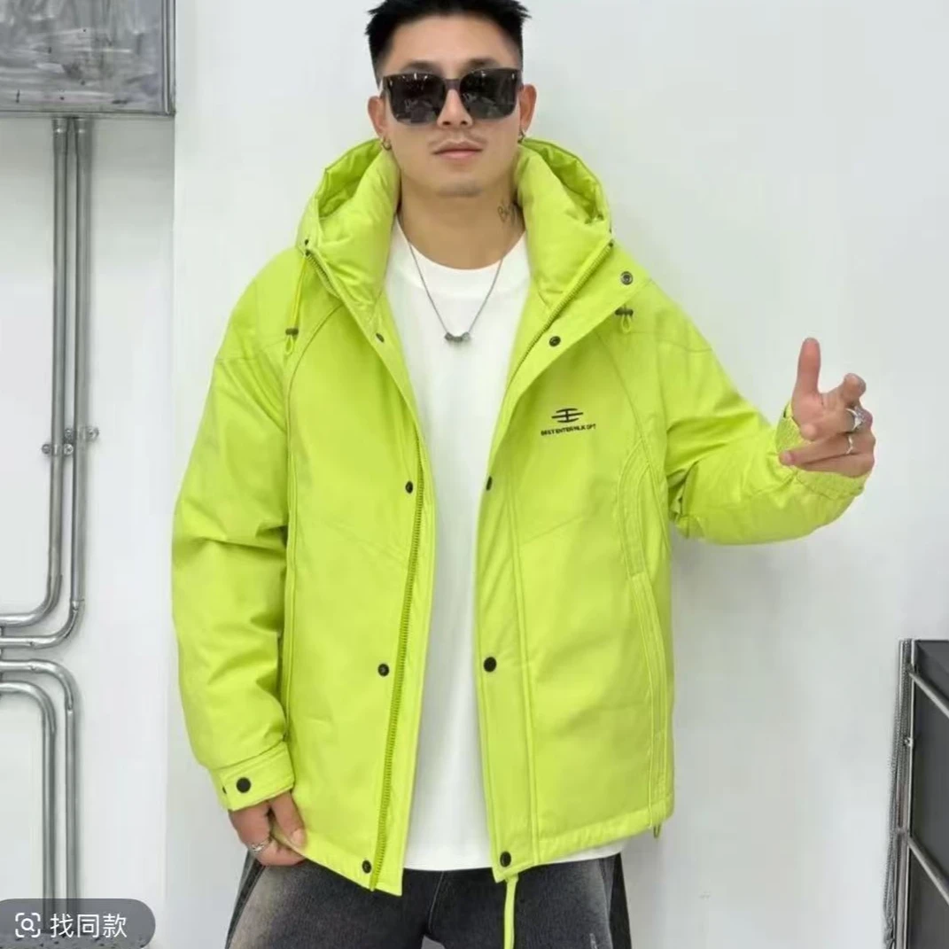 9881绿色G-冬季轻量化连帽时尚保暖加厚羽绒外套