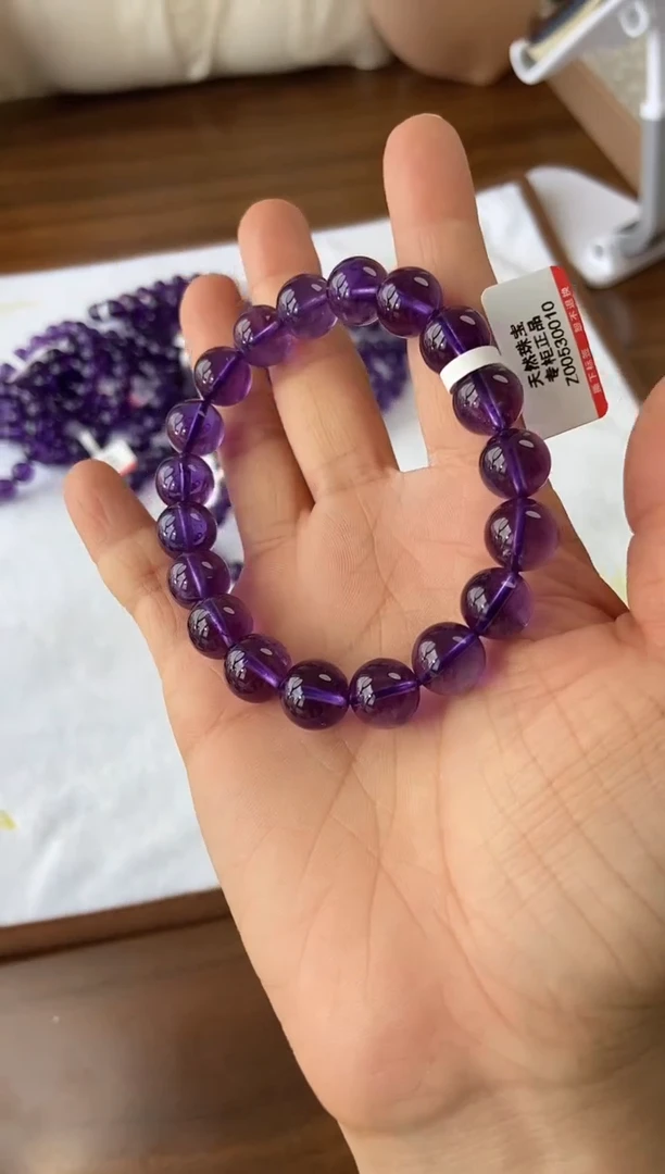 水晶手串未镶嵌10m乌拉圭紫水晶