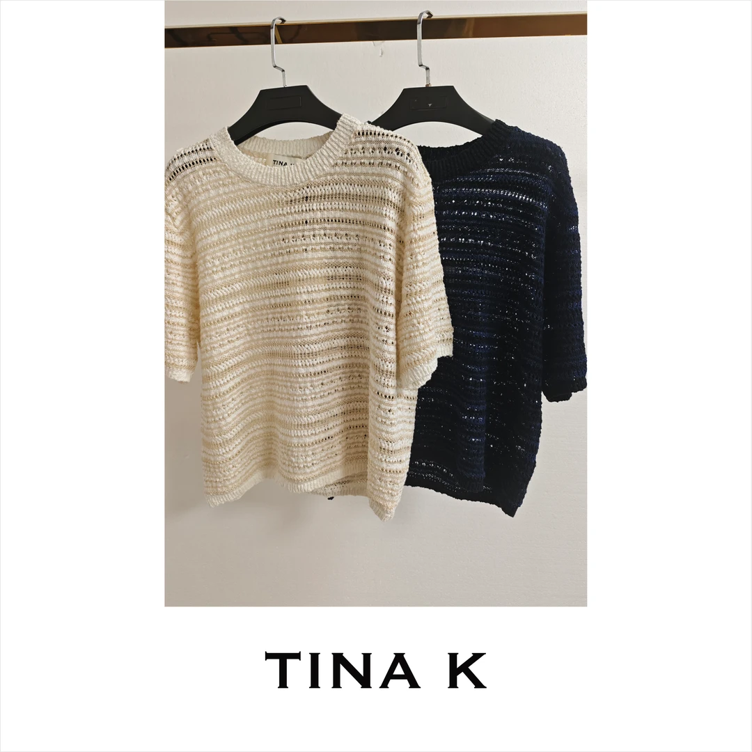 TinaK针织时尚夏季镂空宽松衫ZZ225357