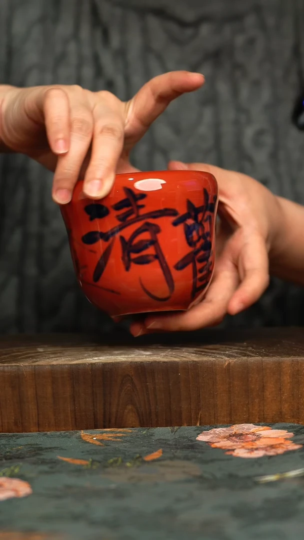 杯釉下彩手工手绘同款陶器