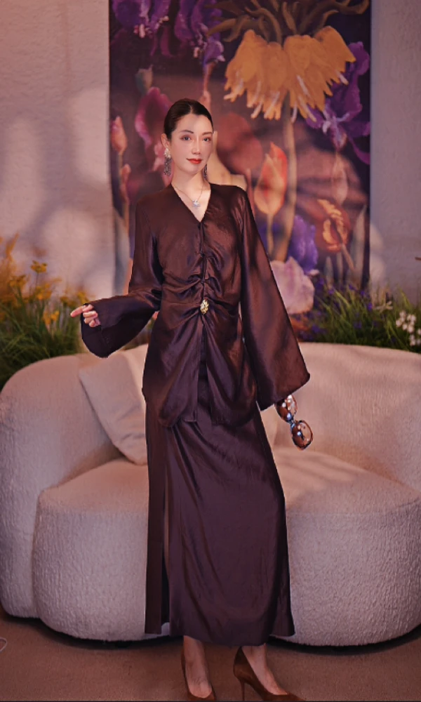 【公主高定】咖色褶皱上衣5101512