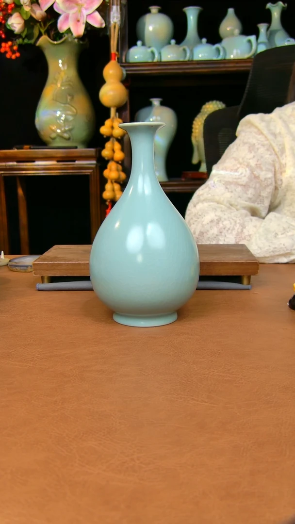 瓷片仿古玉壶春全手工原矿不完美
