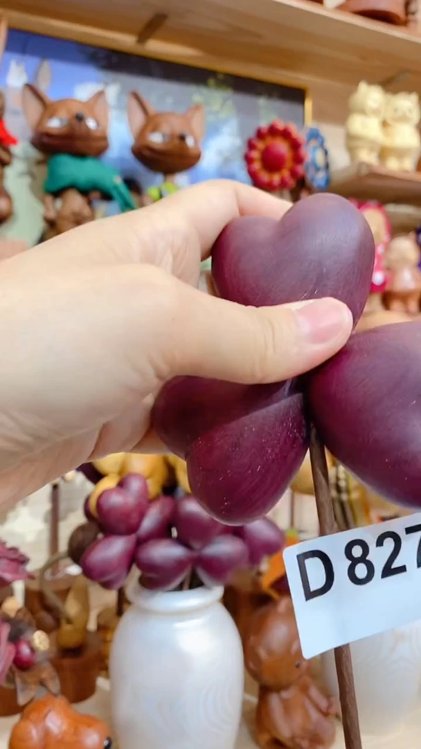 木紫罗兰三叶草摆件