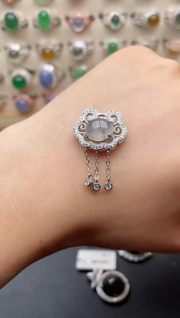 【闪购商品】翡翠吊坠(赠链)银S925镶嵌一物一证一礼盒