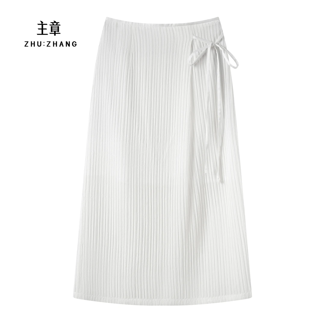 主章ZHUZHANG桑蚕丝褶皱设计感半身裙ZGXS7665HN