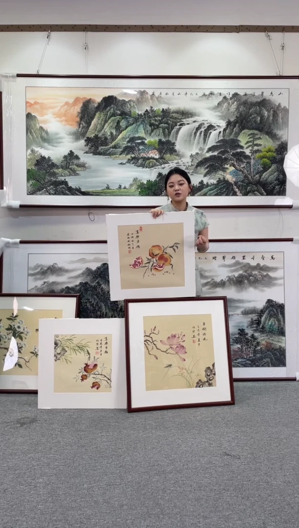 国画喜乐多福60*60手绘国画