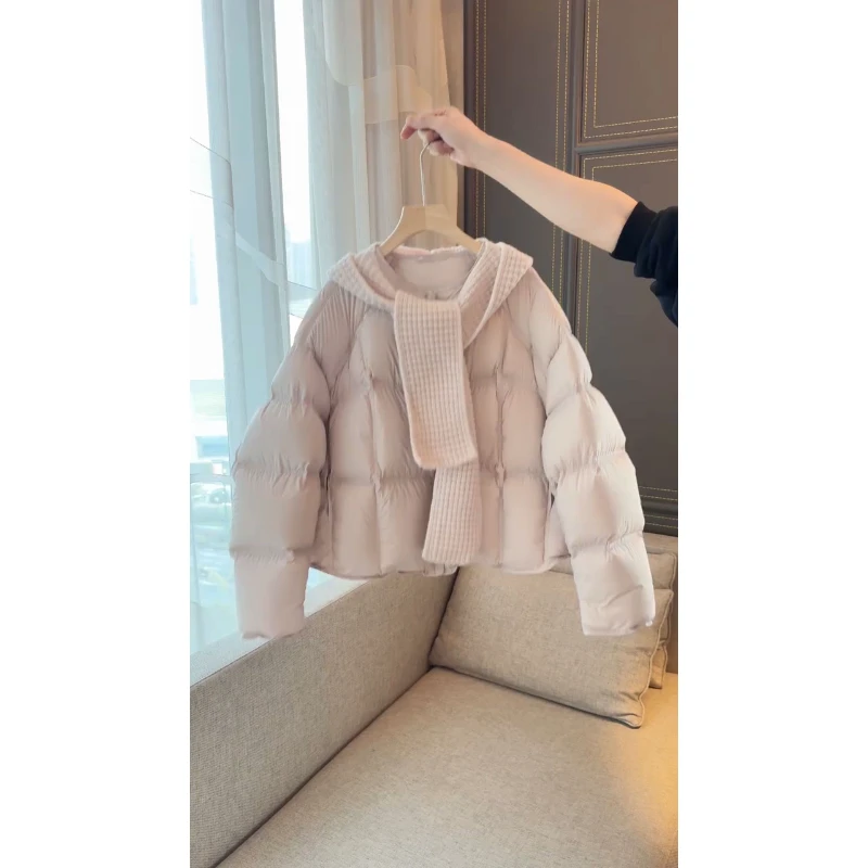 韩系短款粉色羽绒服女2025年冬季新款甜美小清新加厚保暖外套上衣