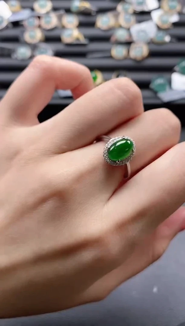 【闪购商品】翡翠戒指银S925镶嵌51511