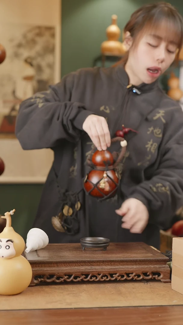 【闪购商品】215号精品天然大漆工艺防渗内胆酒葫芦~