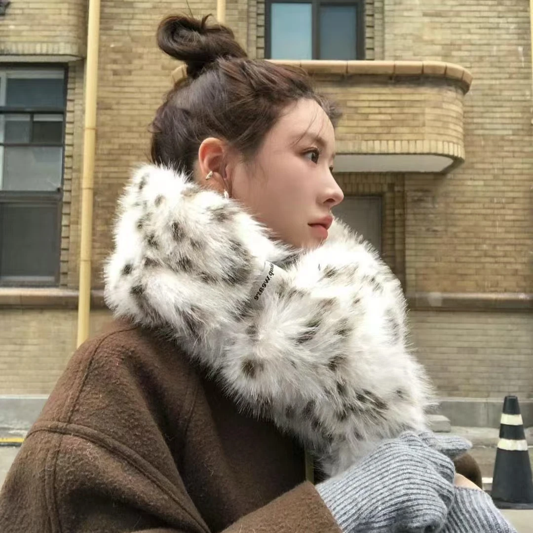 泡菜设计师品牌时髦精豹纹围巾（No退换）