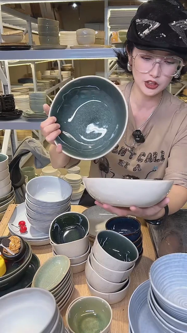 瓷185高温釉下彩陶瓷餐具默认微瑕