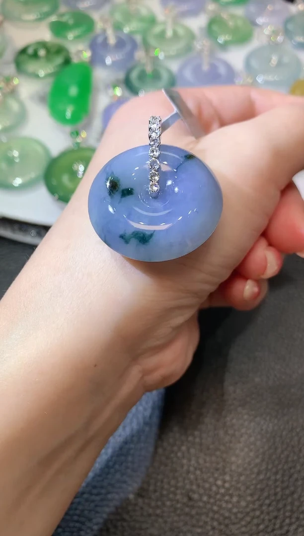 【闪购商品】翡翠吊坠(不含链)18K金镶嵌A30 紫货有一定色差