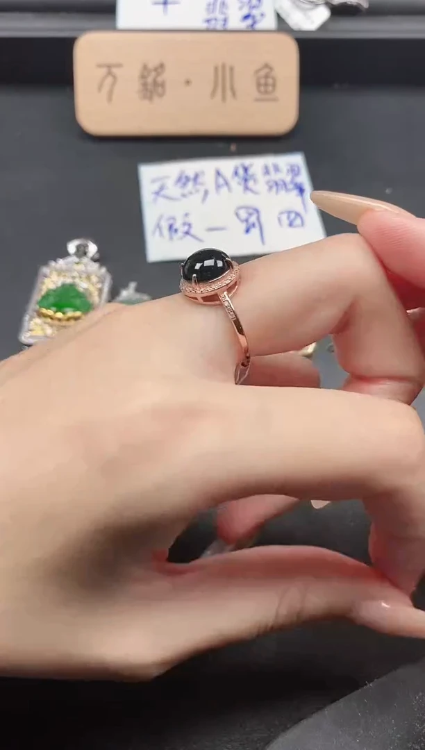 银S925镶嵌戒指翡翠51511