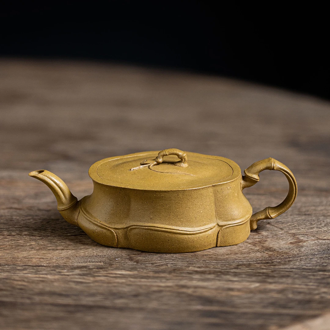 十七家【春风】竹子壶 紫砂黄金段泥全手工紫砂壶 大口实用 高温窑