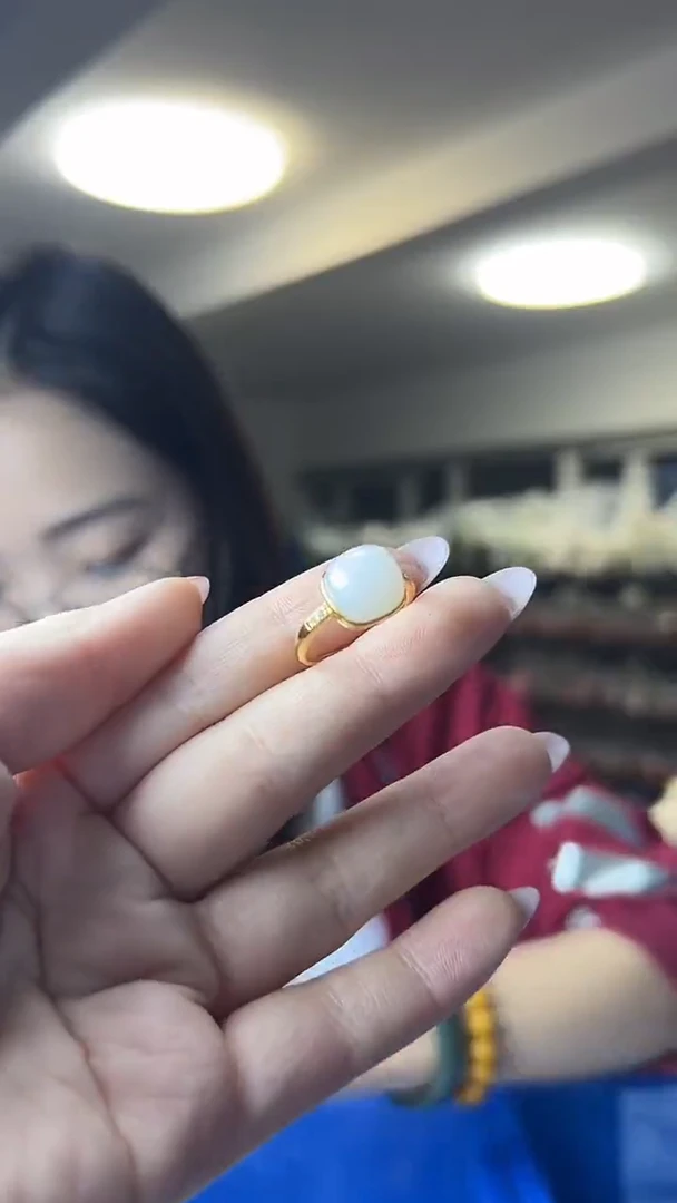 银S925镶嵌戒指和田玉（多样性发一件）