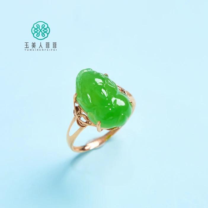 石惑珠宝@和田玉戒指约15*9mm/多样性发一