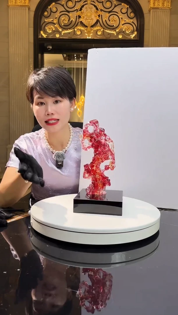 摆件AJ1212135金红太湖石14*16黑