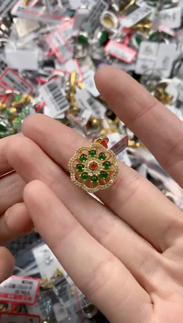 银S925镶嵌戒指翡翠333----9