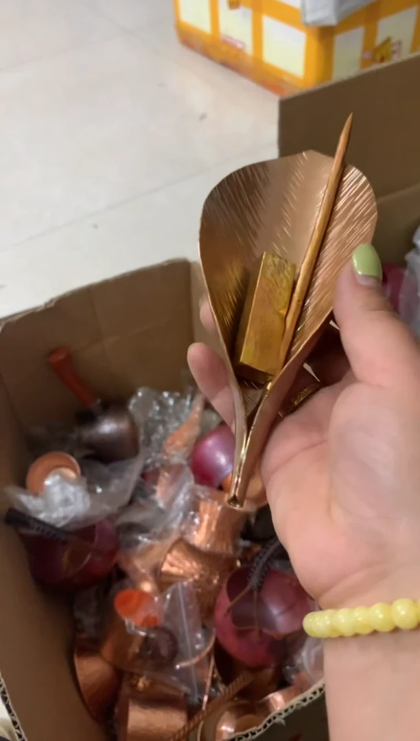 金属纯紫铜茶针茶拨三件套