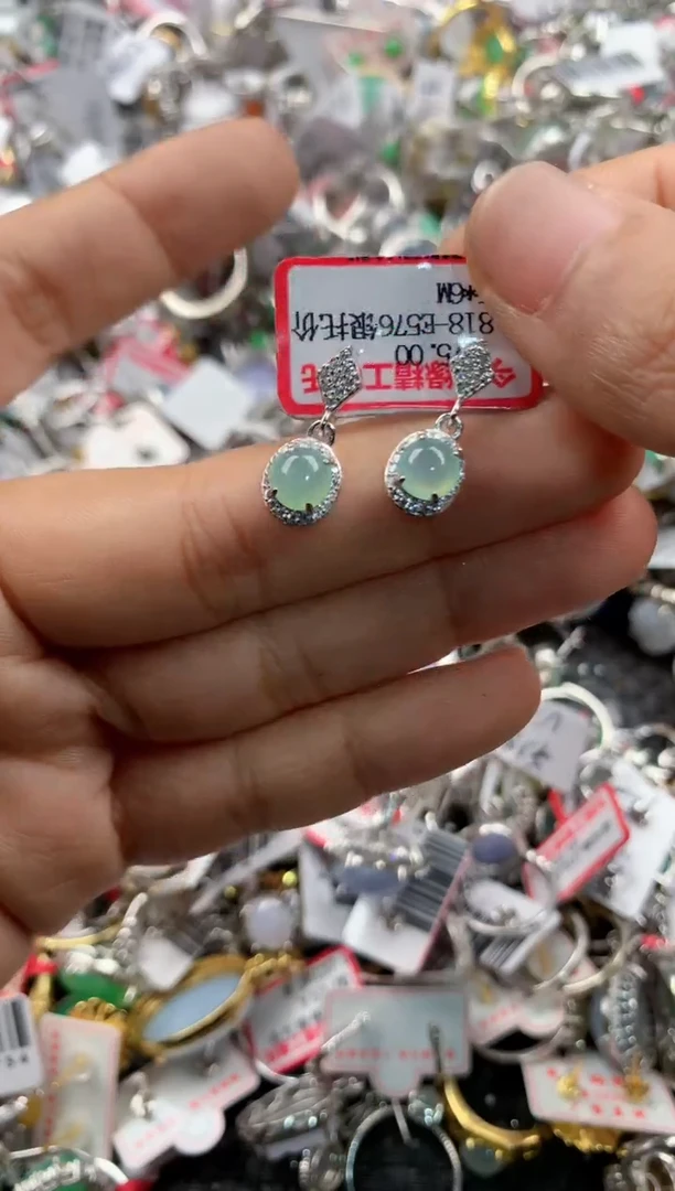 银S925镶嵌戒指翡翠222----5