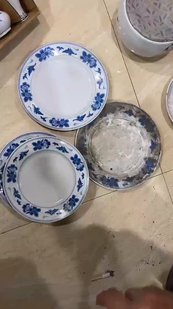 星**城微瑕4个湖南醴陵釉下五彩陶瓷