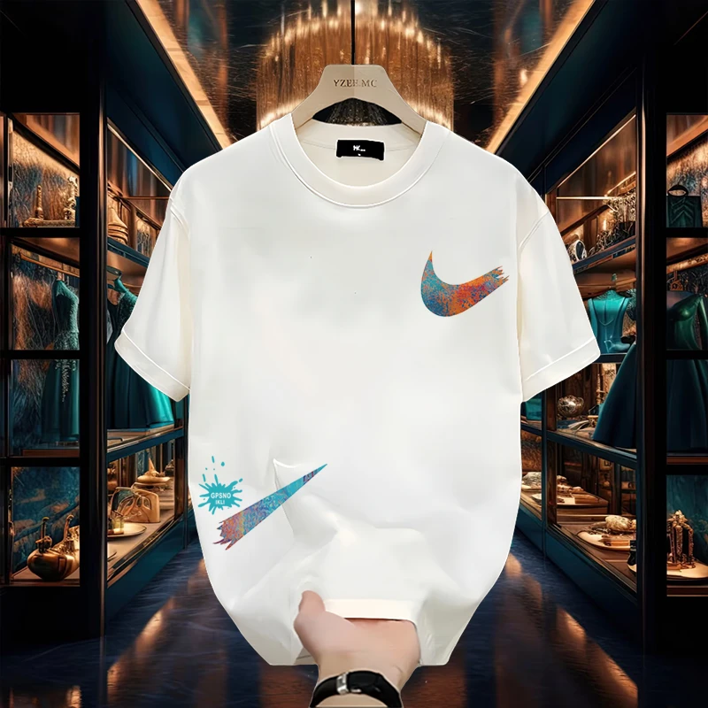 新款潮牌棉T男士休闲国潮短袖T恤圆领上衣夏季时尚百搭宽松短袖