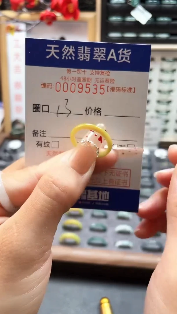 【闪购商品】翡翠戒指未镶嵌天然翡翠戒指9535