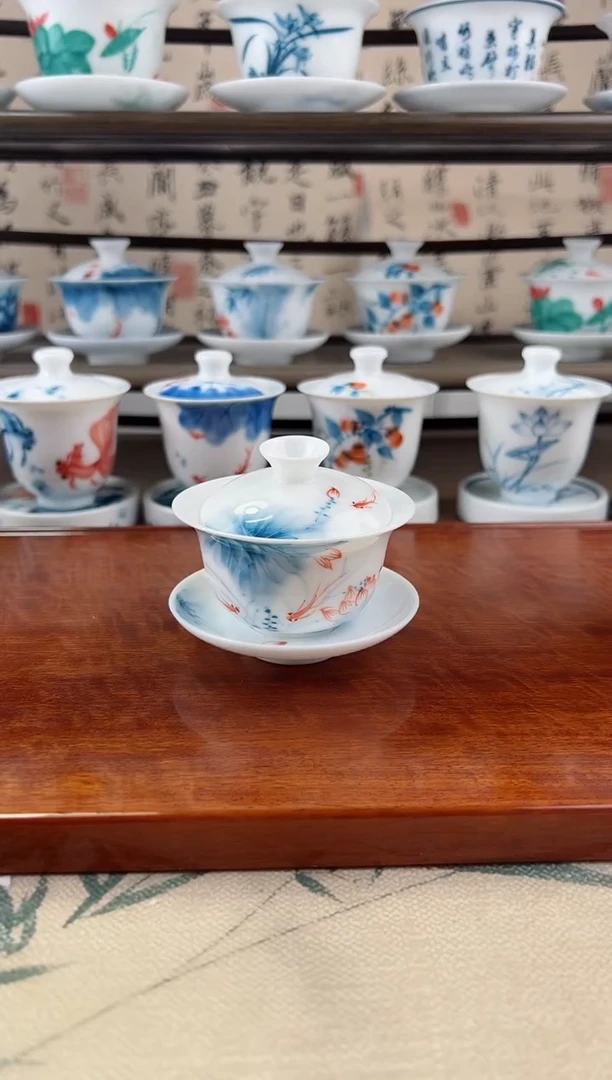 微瑕蓝莲80ml三才盖碗