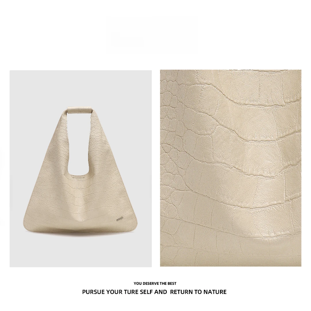 Discoverrevi2025新款百搭时尚潮流简约手提包1819#优雅杏