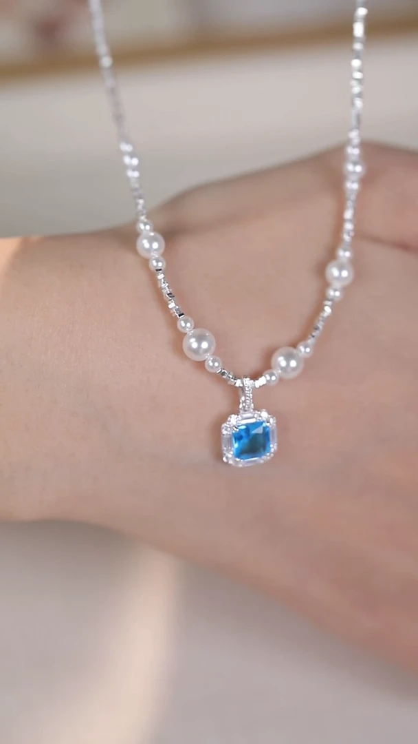 合成立方氧化锆坠链均925银项链