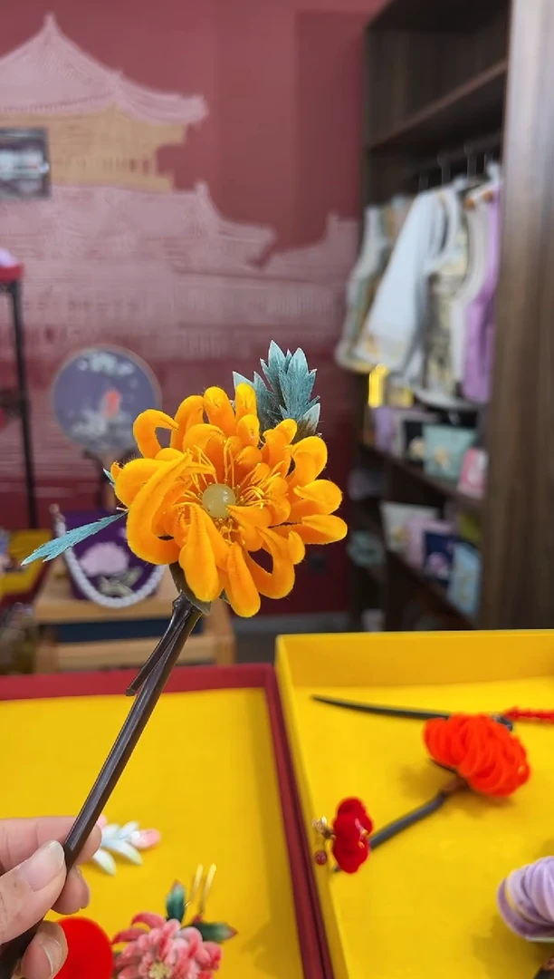 【闪购商品】刺绣非遗绒花（发饰）