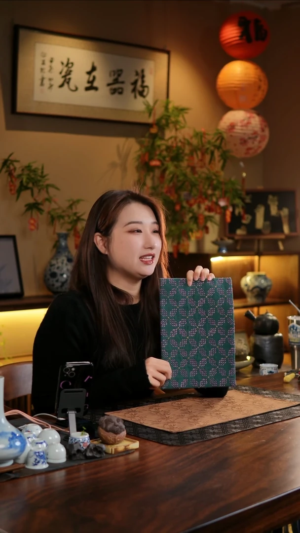 【闪购商品】织绣七宝纹茶席长绿色
