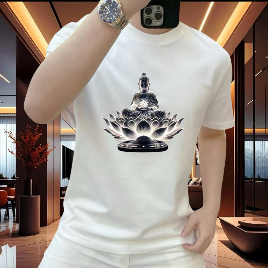 2025年新款潮牌中国风纯棉短袖t恤男士潮流圆领半袖上衣夏季体恤