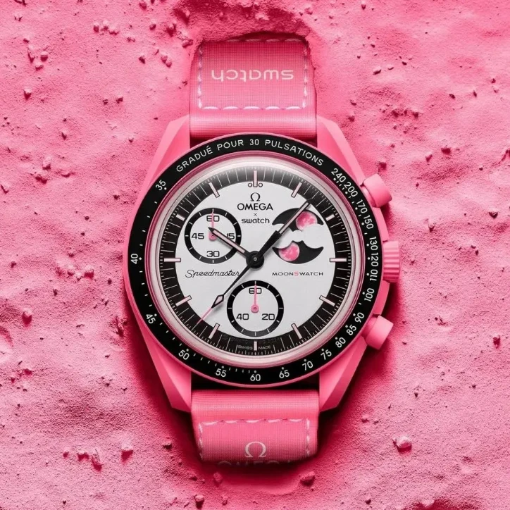 未使用 Omega/欧米茄 斯沃琪PINK MOON联名款/42mm/男士/时尚防水