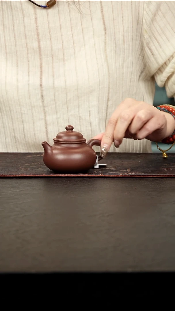 茶壶紫砂老紫泥容天壶110cc