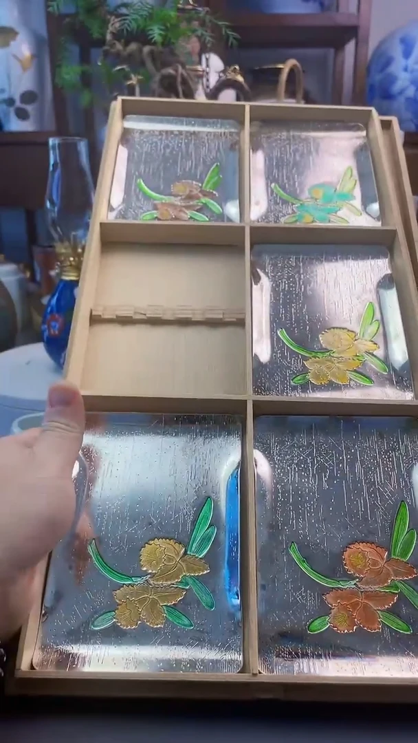 瓷片银仕尚七宝盘五件套