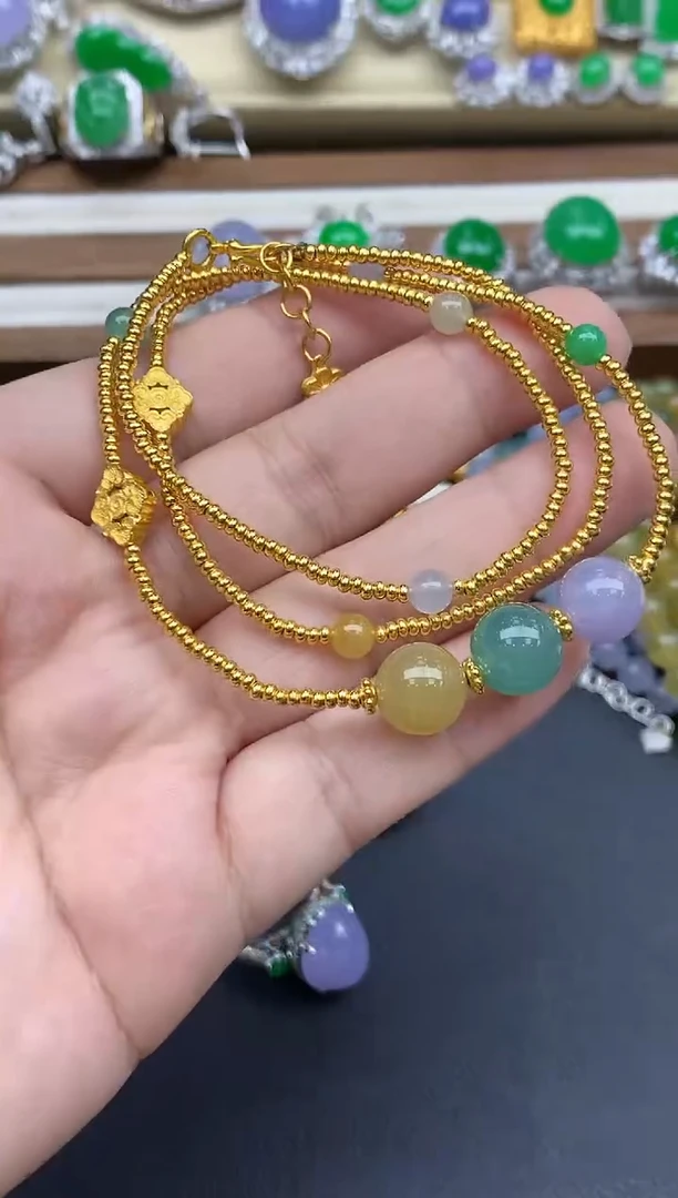 翡翠18K金镶嵌颈饰706-春日珠宝